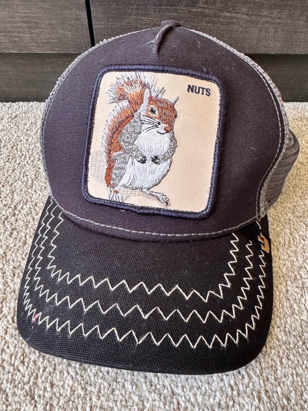 Goorin Bros The Farm Mesh Trucker Hat SnapBack O/S Unisex Nuts Squirrel